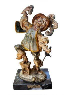 Depose Italy 732 Musketeer Figurine 9" Marble Base Hand Painted collectable